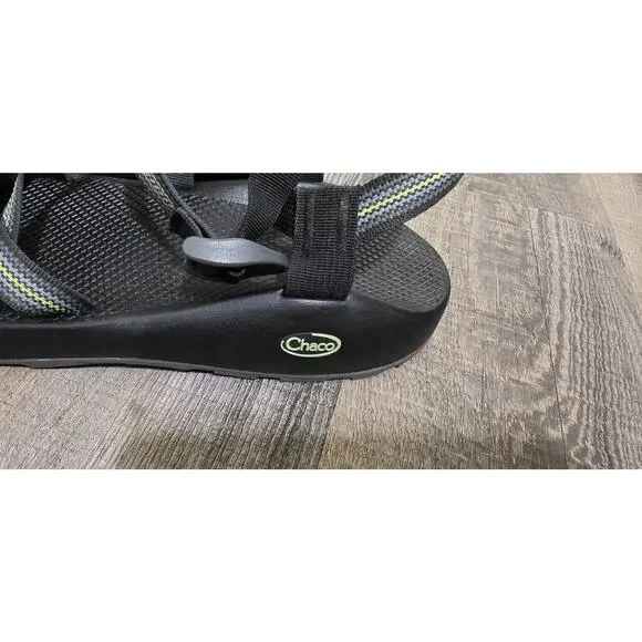 Chacos Mens Z1 Outdoor Sandal Adjustable Double Strapped Gray/Lime Green 13 - Picture 2 of 11